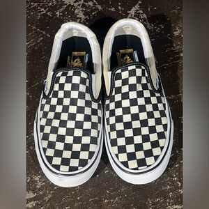 Vans Off The Wall 50th Anniversary Sz 10 Style 98 Slip On Checkered Shoes.